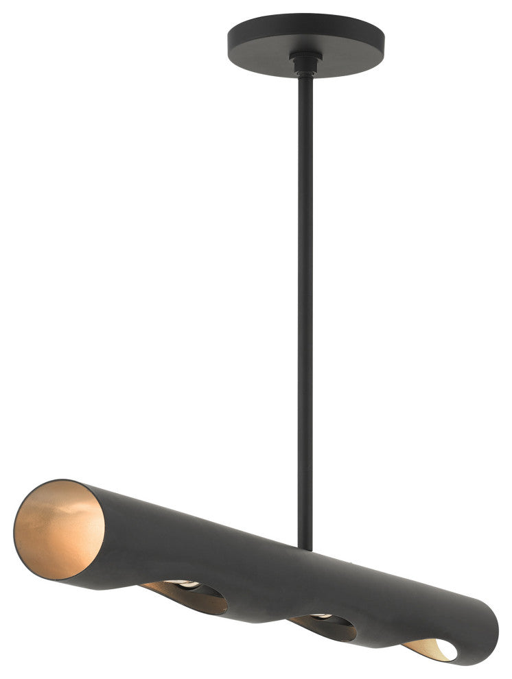 Black Contemporary, Minimal, Industrial, Urban, Sleek Linear Chandelier