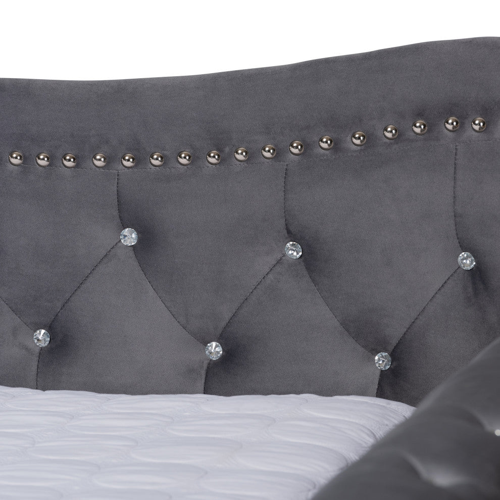 Montenam Velvet Daybed, Gray, Queen