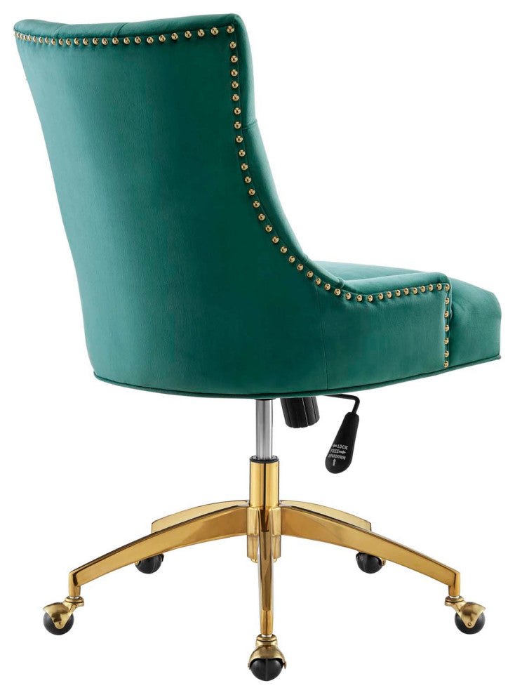 Regent Tufted Performance Velvet Office Chair Gold Teal -4571