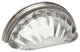 Real Glass Cabinet Cup Pulls with 3" Centers by Cosmas, Clear Glass, Satin Nicke