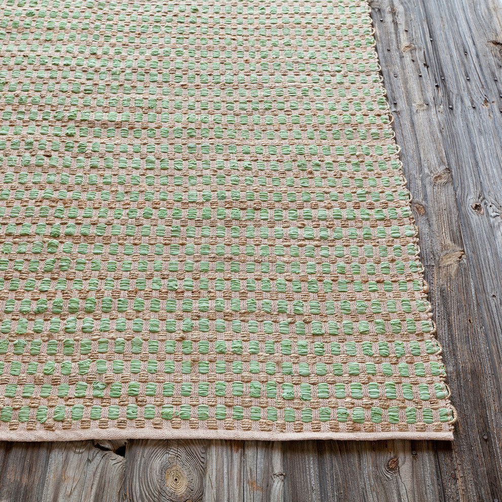 Jazz Contemporary Area Rug, Tan and Green, 5'x7'6" Rectangle
