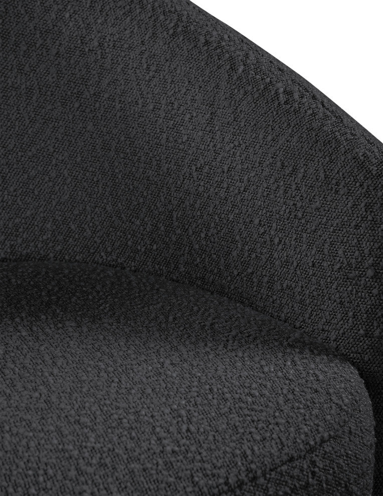 Acadia Boucle Fabric Upholstered Accent Chair, Black