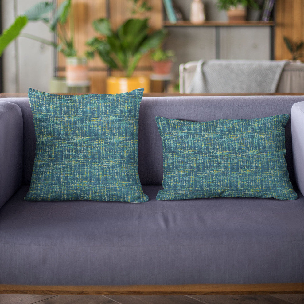 Sapphire New Planet Cut Velvet Luxury Throw Pillow, Double sided 20"x30" Queen