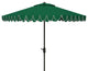 Safavieh Outdoor Elegant Valance 9ft Auto Tilt Umbrella Hunter Green