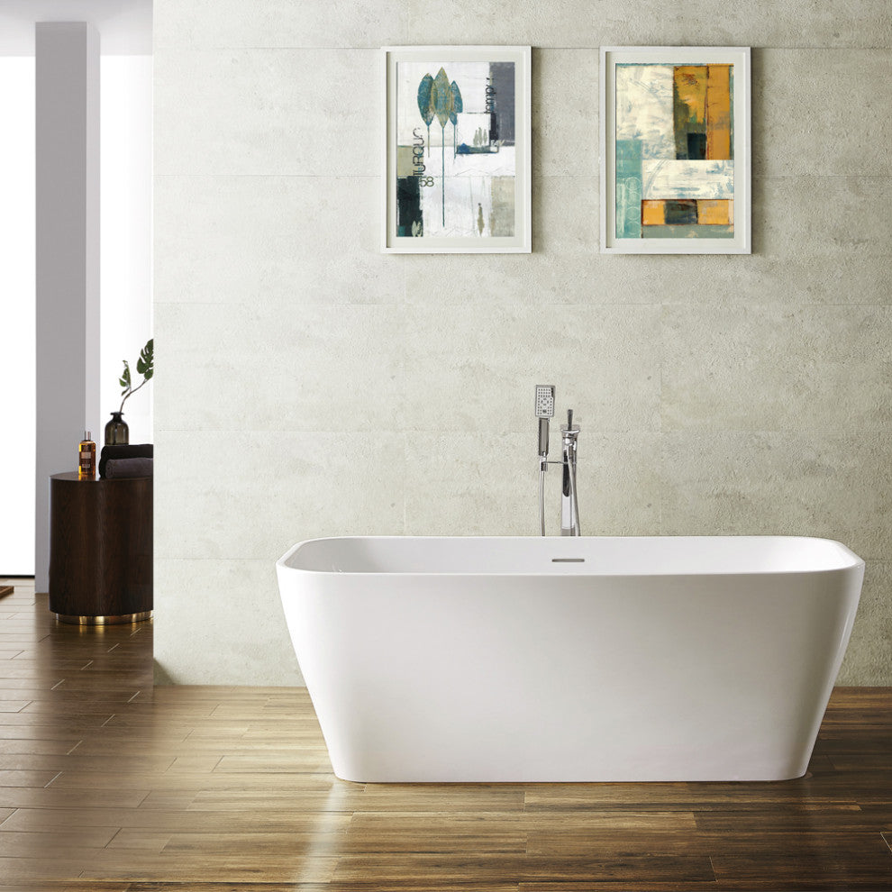 Augustine Soaking Bathtub, 59"x31.5", 59"