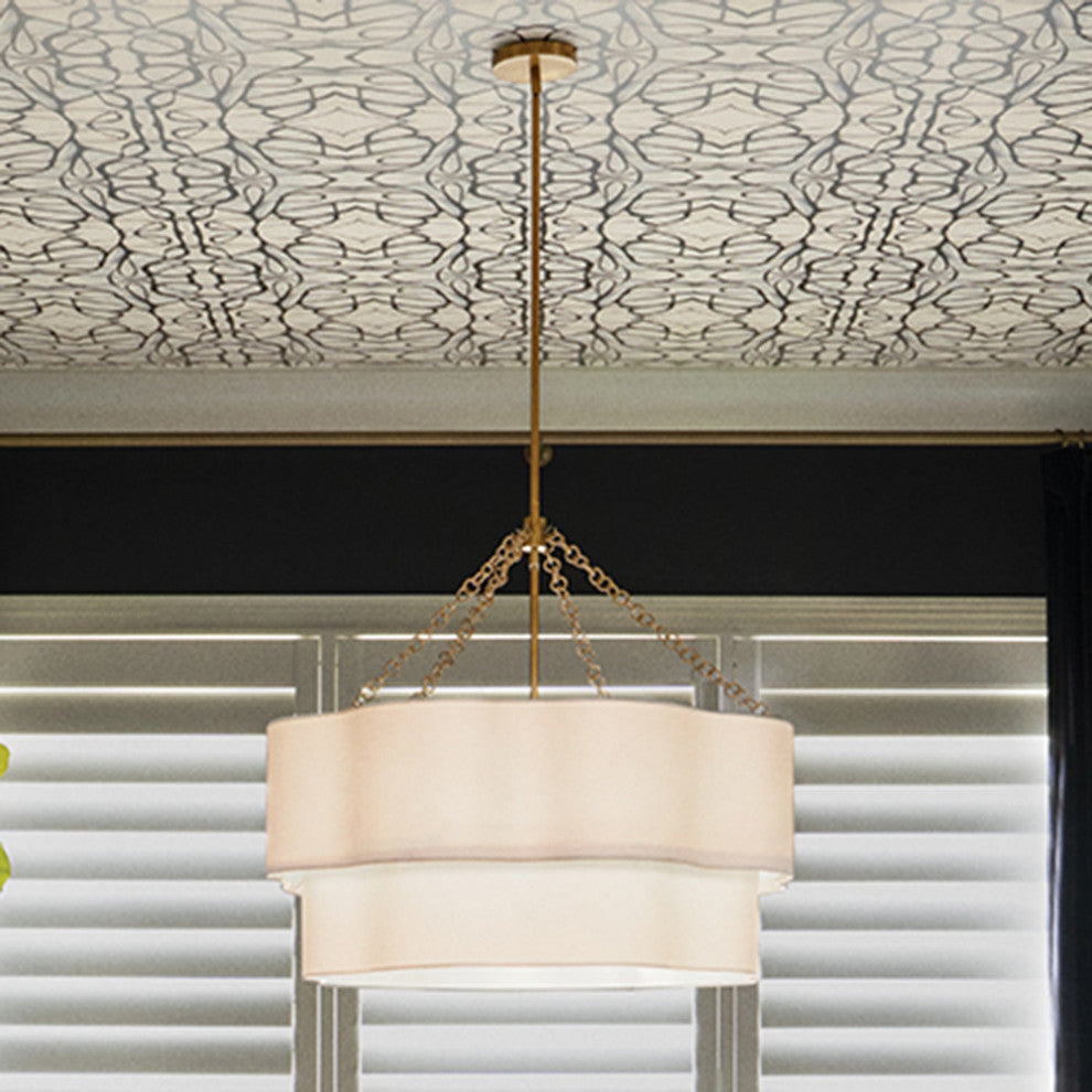 Hinkley Gwen Medium Drum Chandelier, Lacquered Brass