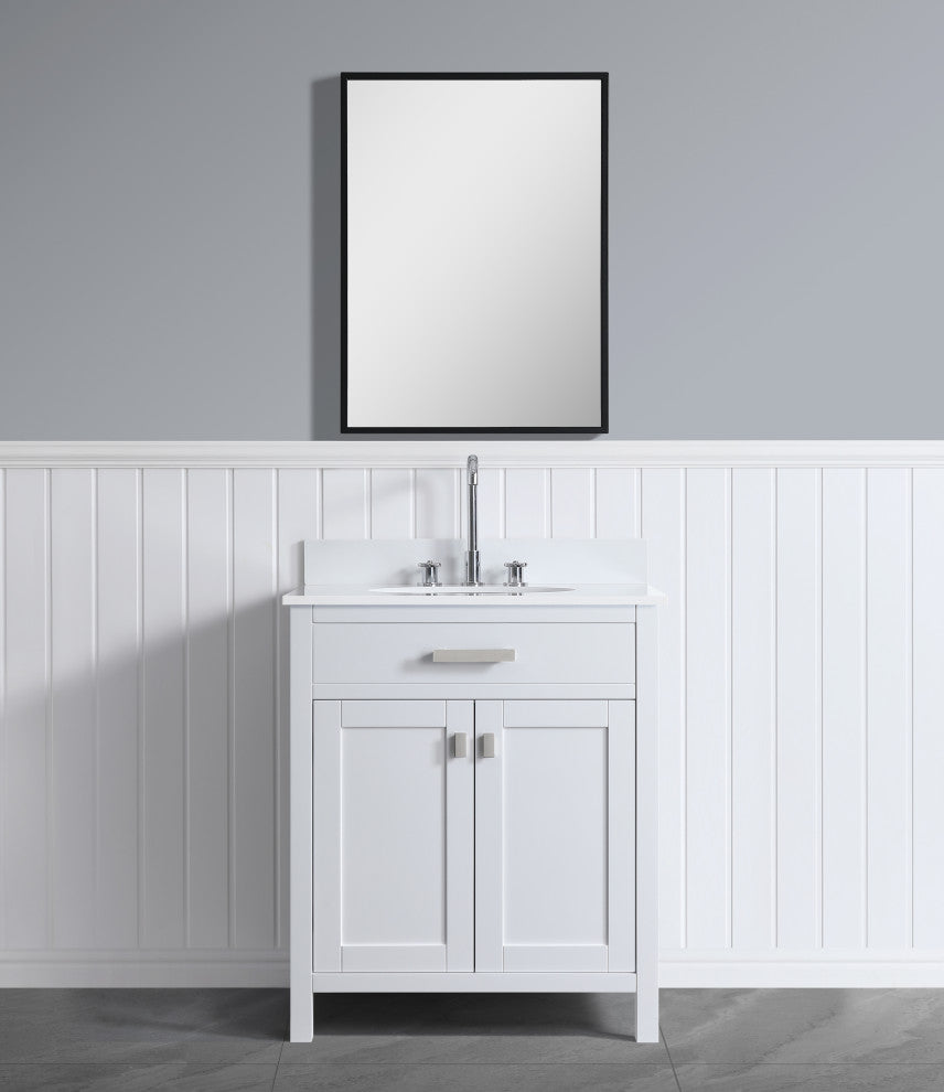 London 29-in White Bathroom Vanity Base Cabinet Without Top