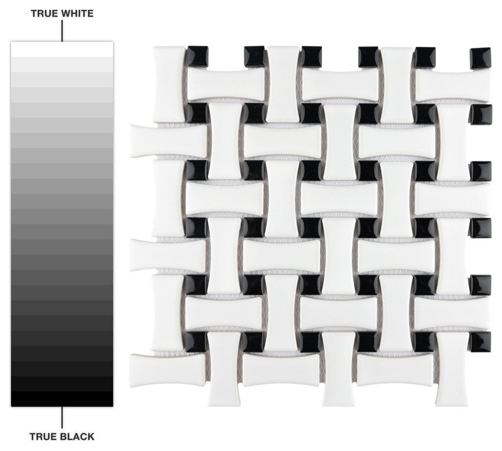 Metro Dog Bone Basketweave Porcelain Floor and Wall Tile (7.1 sqft./case)