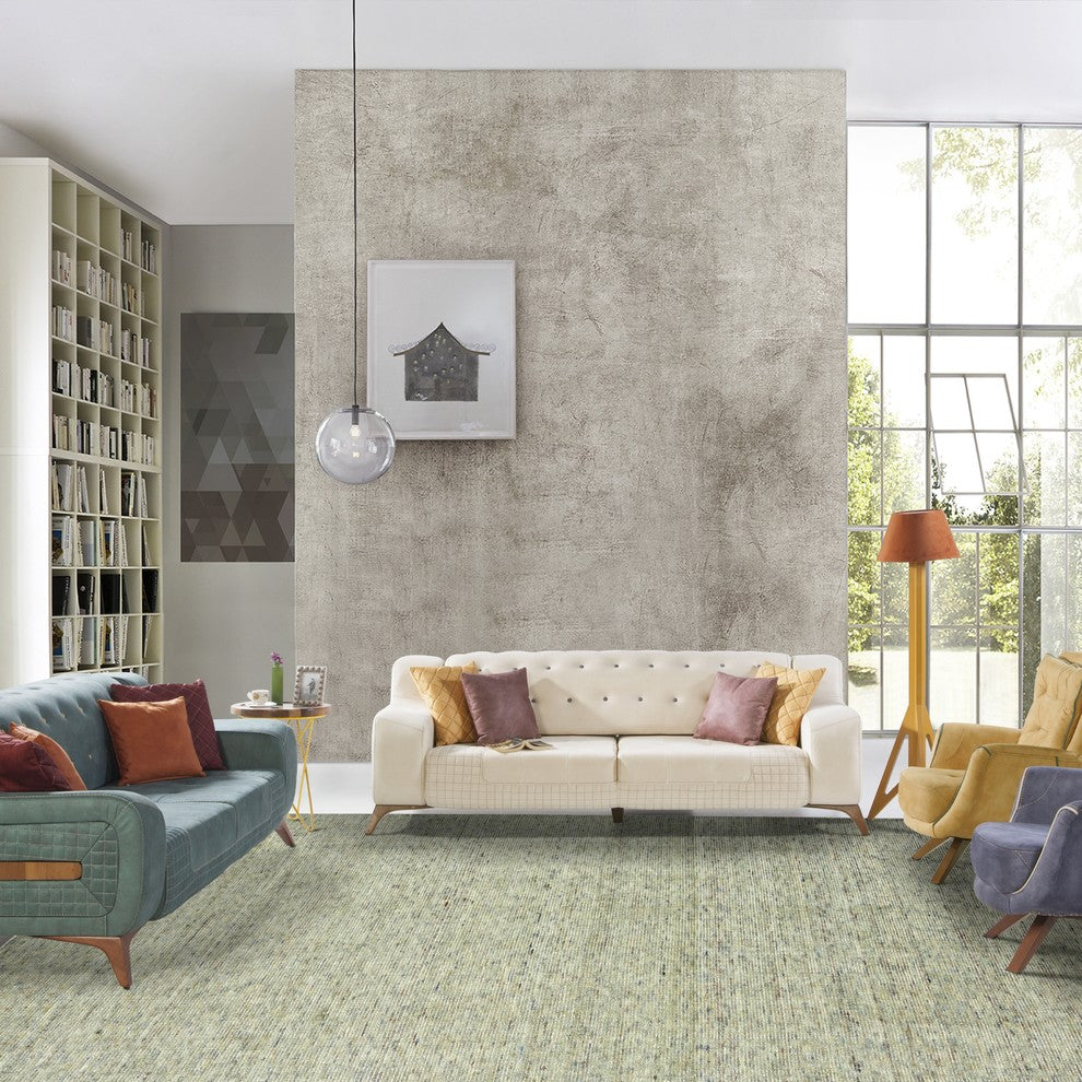 Terra Handmade Mineral Green Area Rug, Green, 9'6" X 13'