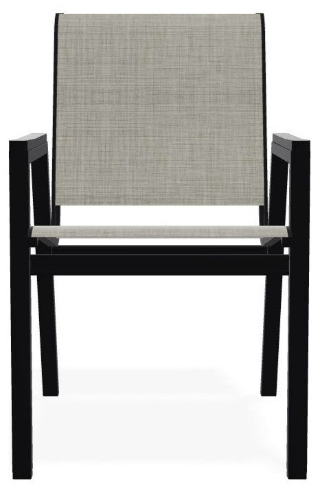 Bazza Sling Stackable Outdoor Dining Chair, Ella/Black