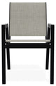 Bazza Sling Stackable Outdoor Dining Chair, Ella/Black