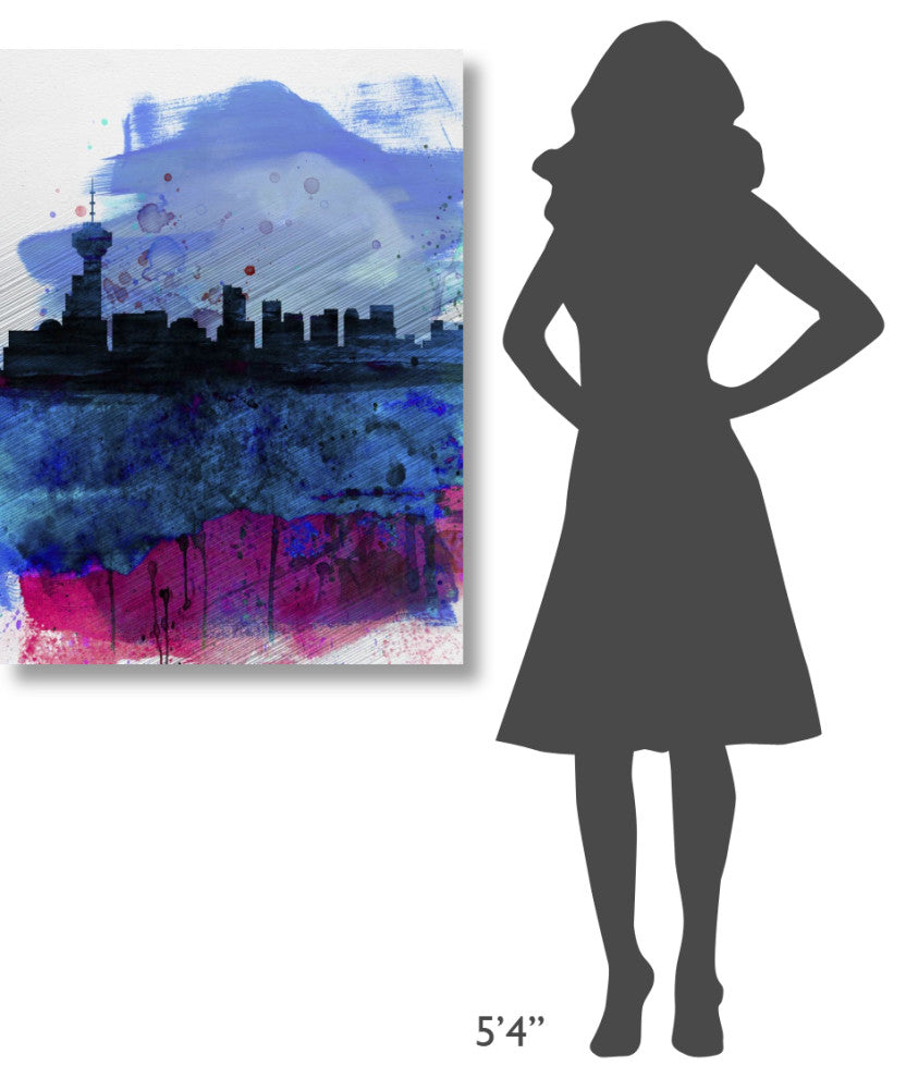 "Vancouver Watercolor Skyline" Fine Art Print