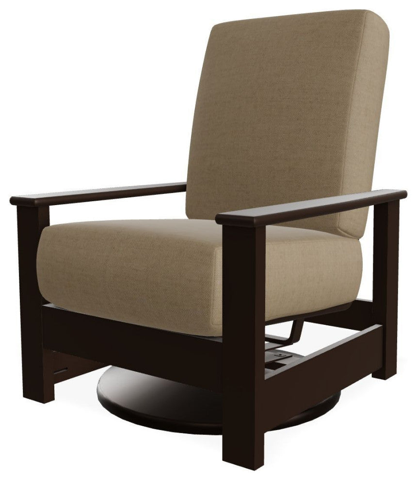 Leeward Deep Seat Outdoor Hidden Swivel Rocker, Wren/Kona