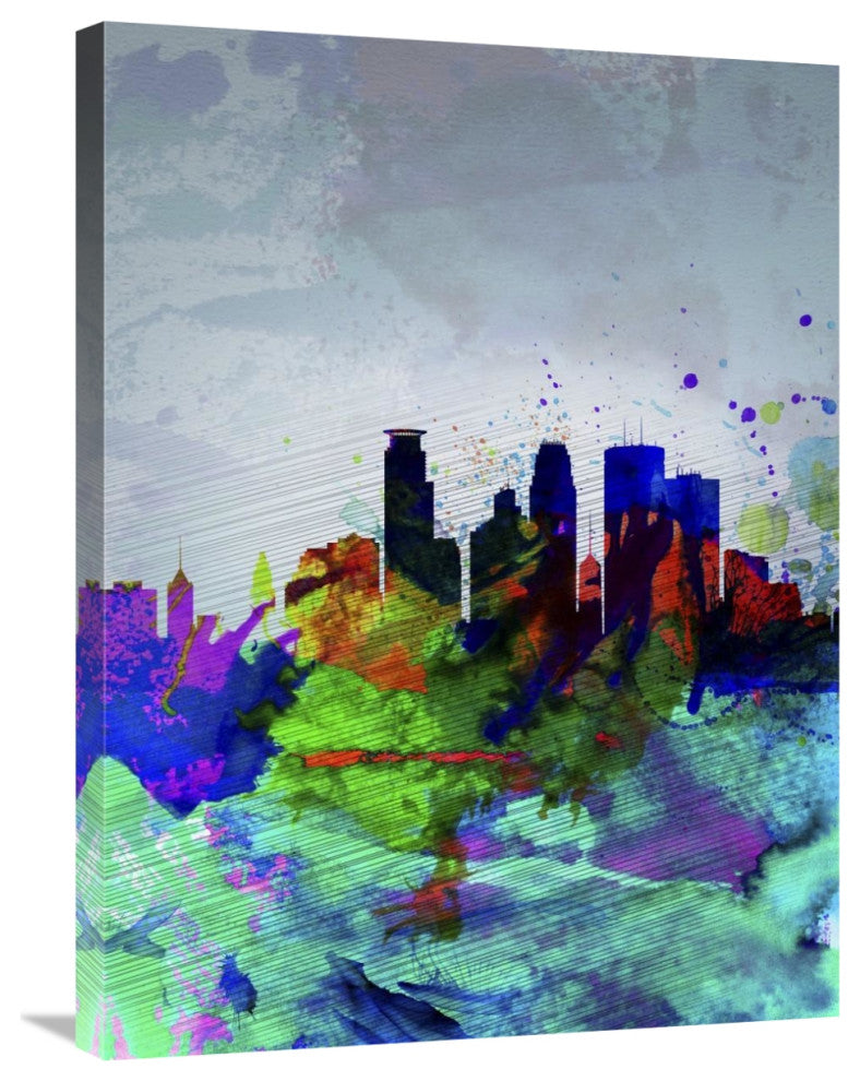 "Minneapolis Watercolor Skyline" Fine Art Print