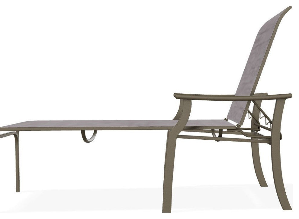 St. Catherine Sling 4-Position Outdoor Chaise Lounge, Fossil/Beachwood