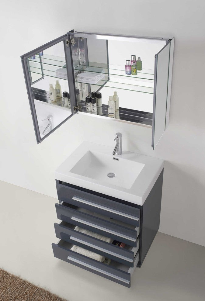 Virtu Bailey 30" Single Bathroom Vanity, Gloss White