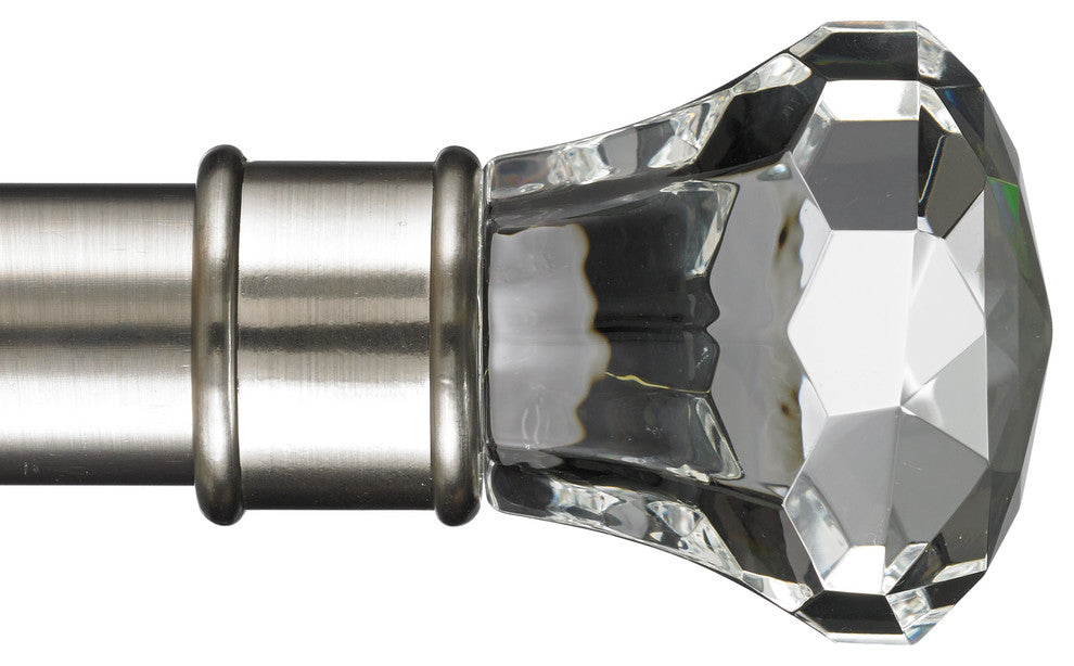 Digital Non-Telescoping Curtain Rod, Stainless, 96''