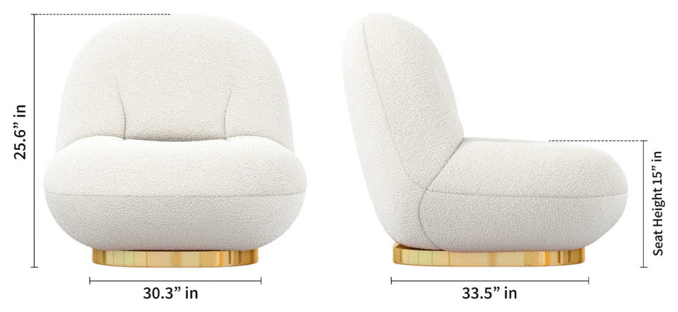 Breeze Boucle Chair, Gold