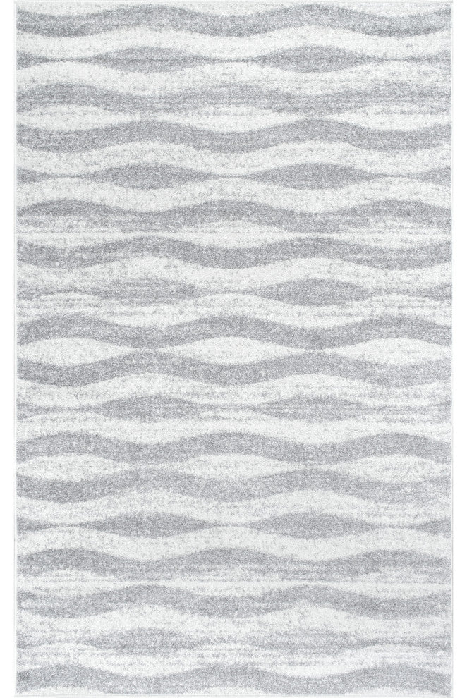 Nuloom Tristan Contemporary Waves Area Rug, Grey 5'x8'