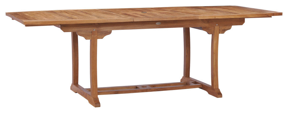 Teak Wood West Palm Semi Oval Patio Dining Extension Table
