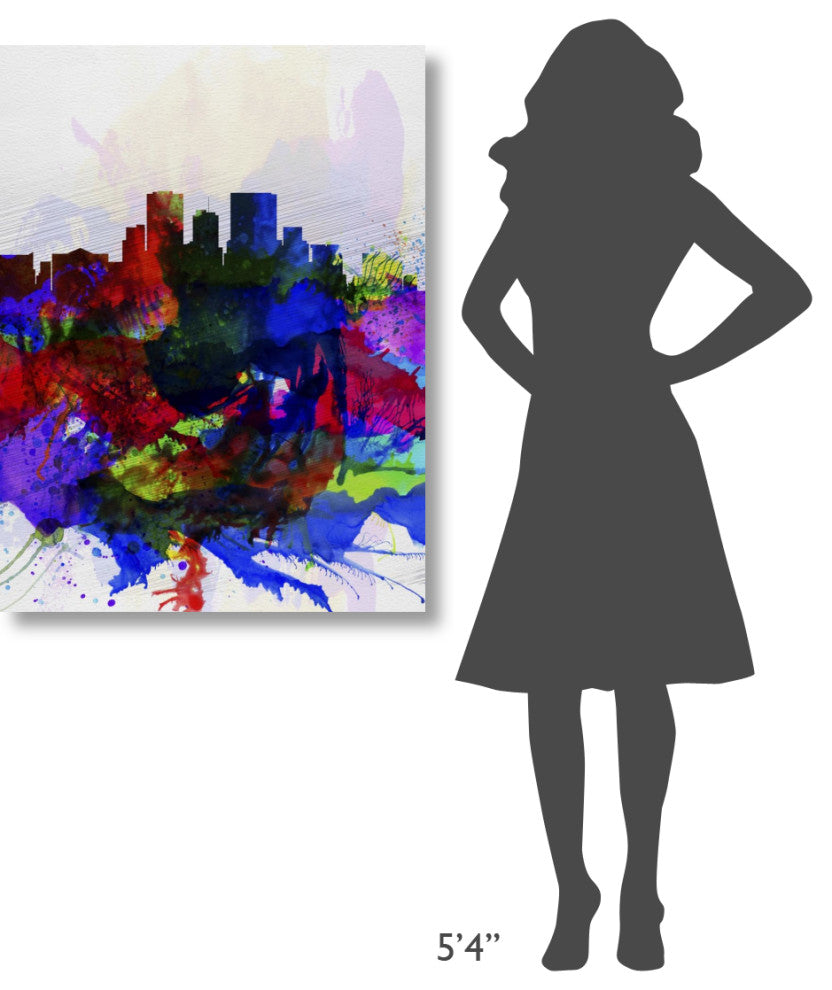 "El Paseo Watercolor Skyline" Fine Art Print