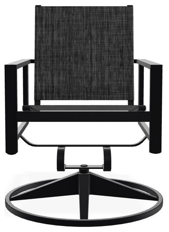 Tribeca Sling Outdoor Swivel Rocker, Augustine Shadow/Black