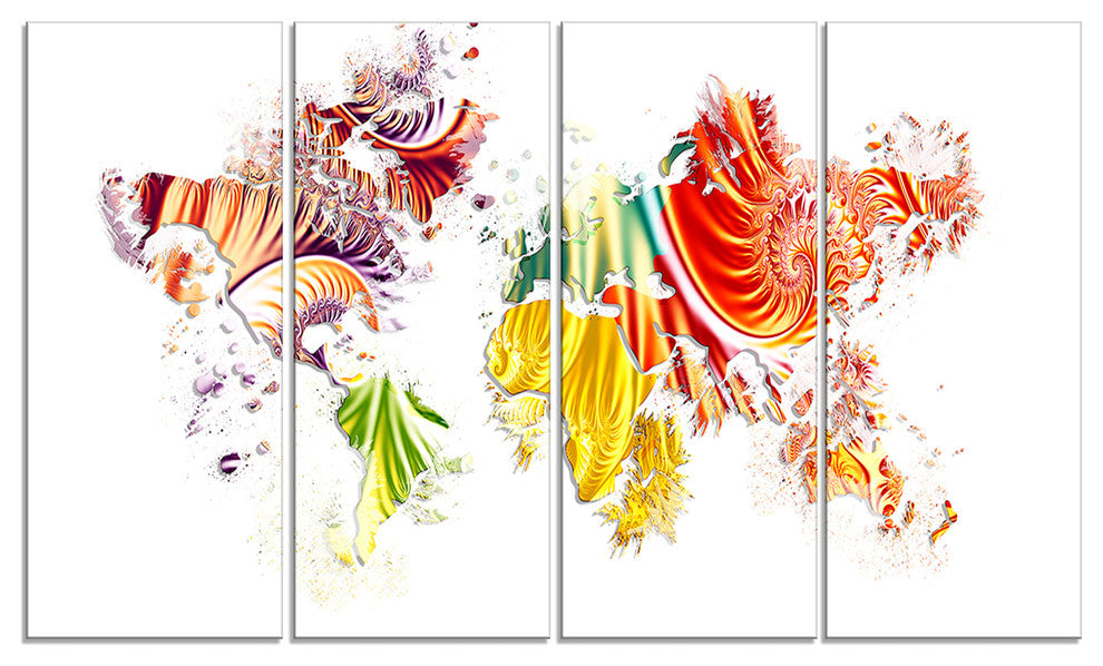 "Colorful World Map" Canvas Painting