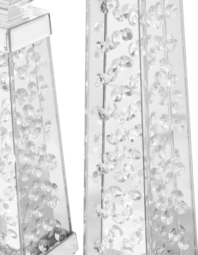 Sparkle 4" Contemporary Crystal Candleholder, Clear