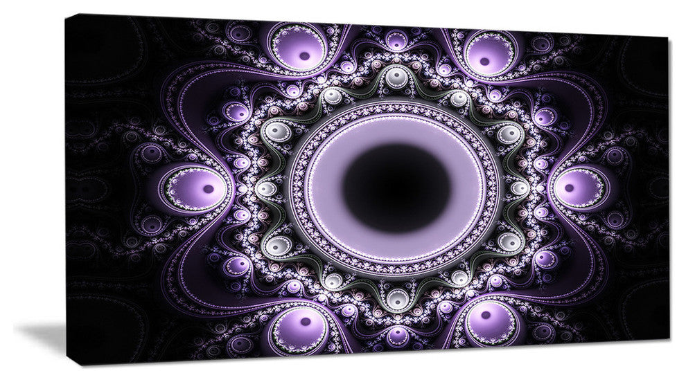 Light Purple Pattern with Circles, Oversized Abstract Canvas Art Print, 60x28