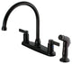 Kingston Brass 8" Centerset Kitchen Faucet With Sprayer, Oil Rubbed Bronze