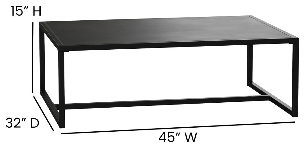 Outdoor Patio Coffee Table, Black