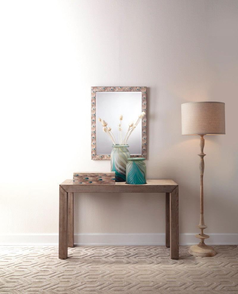 Classic Turned Wood Carved Spindle Floor Lamp Contemporary Casual Light Bleached