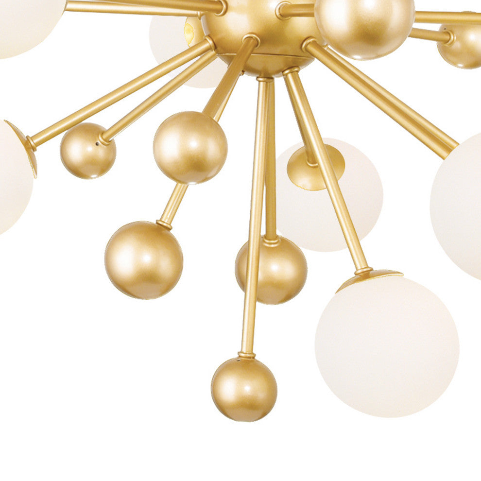 Element 17 Light Chandelier With Sun Gold Finish