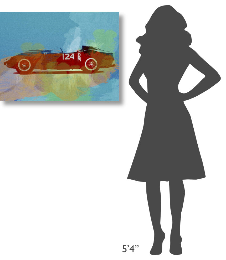 "Ferrari Testa Rossa Watercolor 1" Fine Art Print