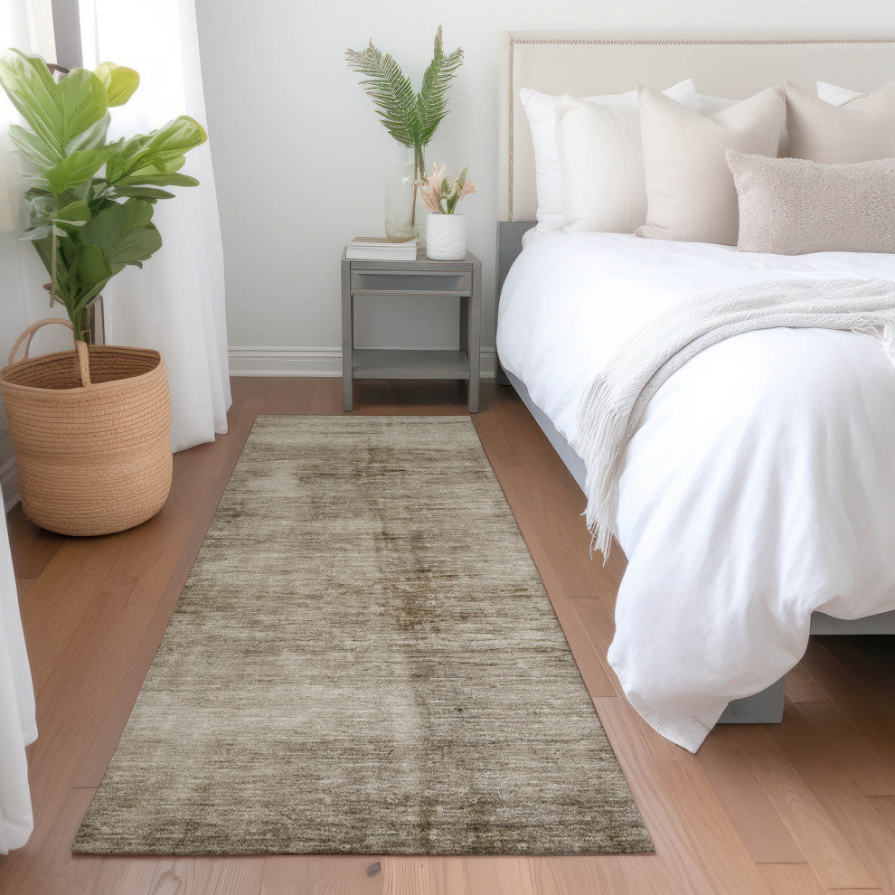 Machine Washable Indoor/Outdoor Chantille ACN1884 Beige 2'3" x 7'6" Runner Rug