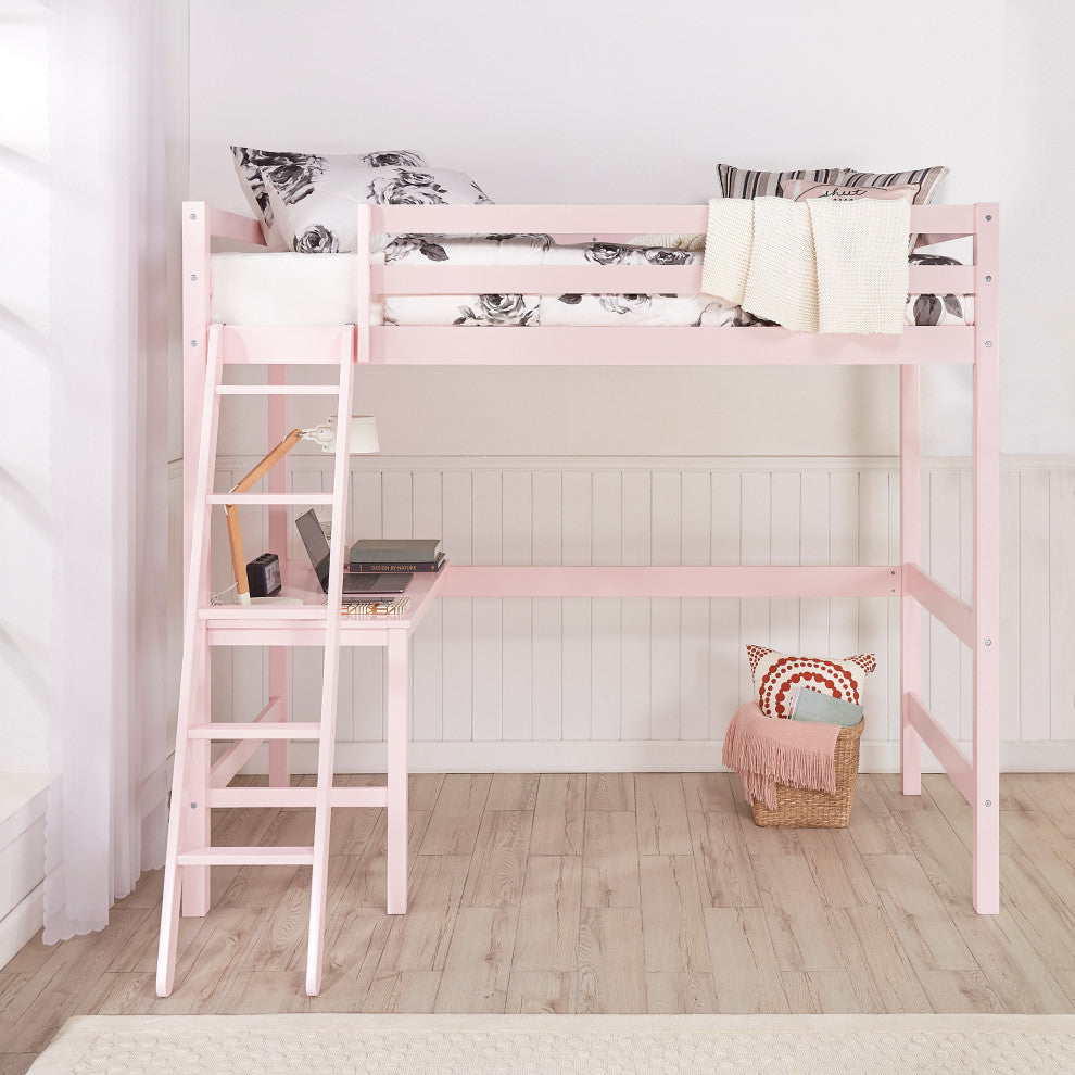 Hillsdale Caspian Twin Loft Bed, Pink