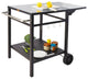 VEVOR Outdoor Grill Dining Cart Double-Shelf BBQ Movable Food Prep Trolley Patio