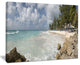 "Barbados Island White Seashore" Modern Seascape Wall Art, 40"x30"