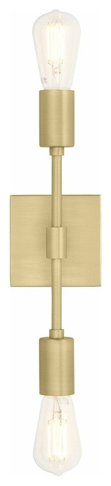 Berbella 2-Light Bathroom Wall Sconce, Satin Brass