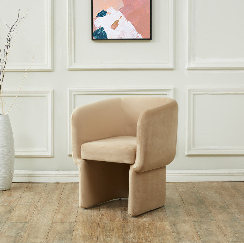 Safavieh Couture Wally Velvet Accent Chair, Light Brown