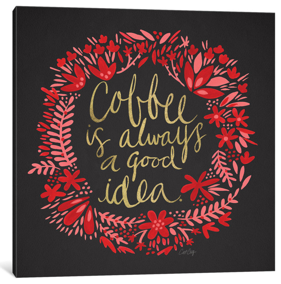 "Coffee Charcoal Artprint" by Cat Coquillette, 12x12x1.5