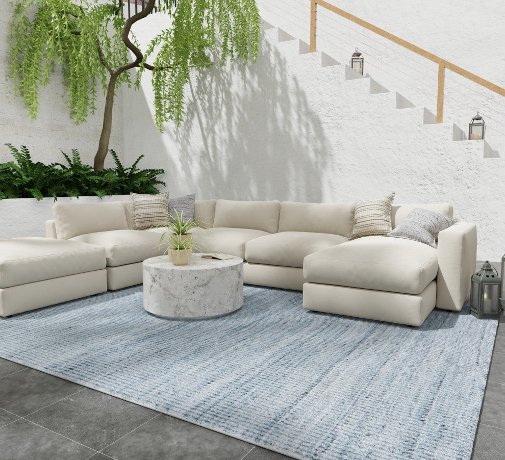 Limerick T8022 Modern/Casual Area Rug, Blue/Gray, 8'x10'