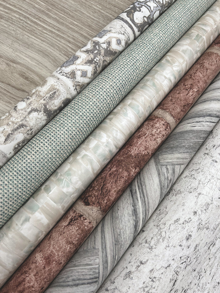 Reed Basket White Peel and Stick Wallpaper