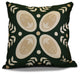 Decorative Holiday Pillow Geometric Print, Dark Green, 16"x16"