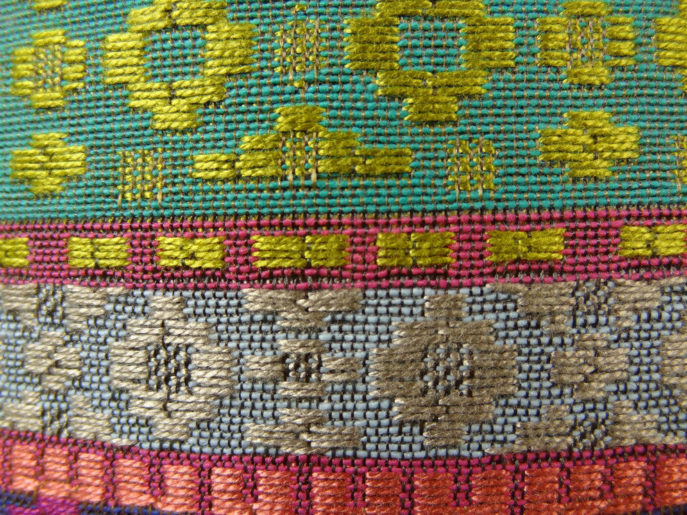 Avalanche Magenta Green and Blue Handmade Luxury Pillow, 24"x24"