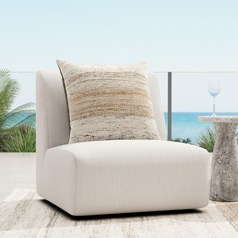 Kosas Home Atlas Outdoor Light Gray Fabric Swivel Accent Chair