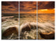 "Rushing Ocean Waves into Rocks" Metal Wall Art, 3 Panels, 36"x28"