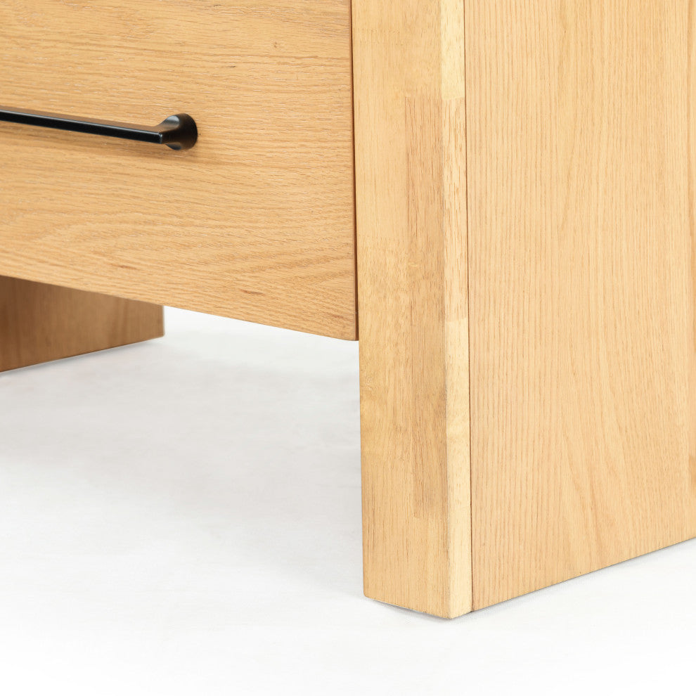 Safavieh Couture Katrina 2 Drawer Nightstand, Natural/Black