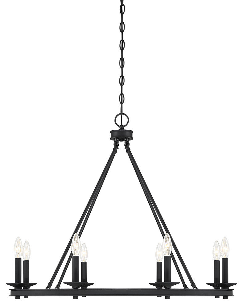 8-Light Chandelier, Matte Black