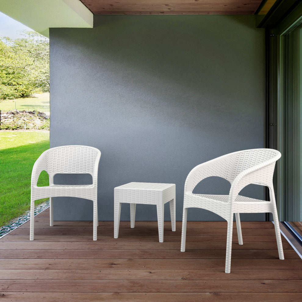 Compamia Panama 3-Piece Patio Seating Set, White